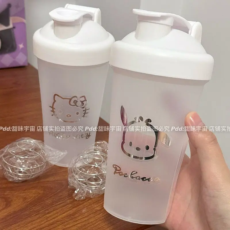 Anime Cartoon Hello Kitty My Melody Shaker Cup Sports Portable Convenient Mixing Cup 400ml Plastic Shaker Bottle Holiday Gift