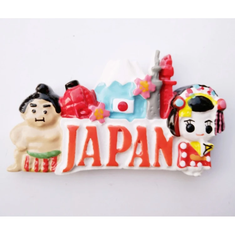Fridge Magnet Decor Japanese tourist souvenir lucky cat Tokyo Fujiyama Kinkakuji magnetic stickers resin refrigerator stickers