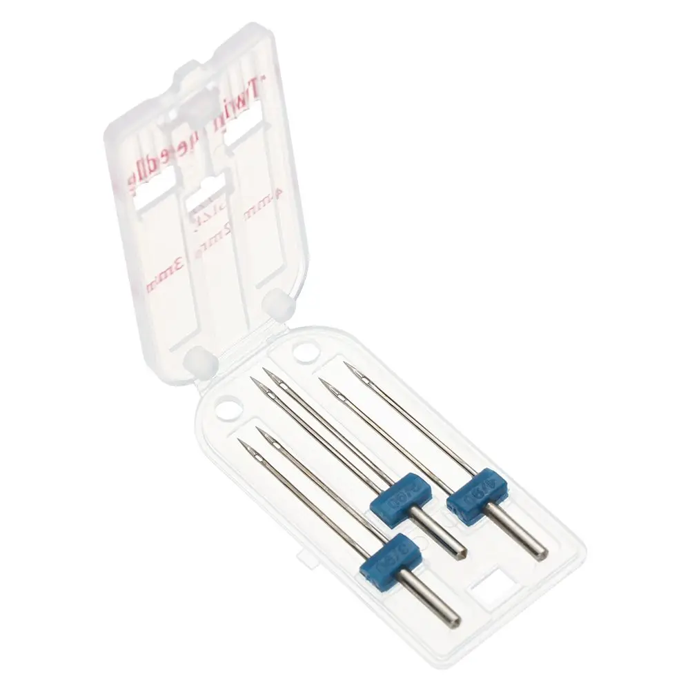 Kit 2/90 3/90 4/90 Double Stitch 9 Grooves Sewing Machine Fittings 3 Sizes Twin Needles Wrinkled Presser Foot