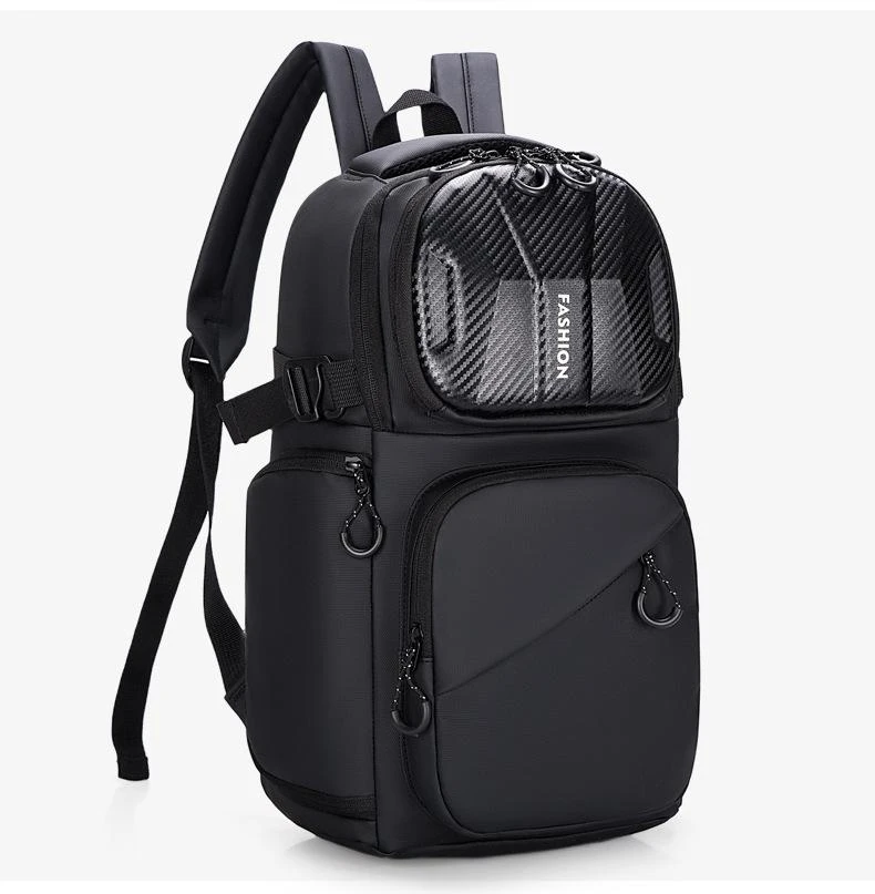 New Carbon Fiber Sports Biker Riding Bag Multifunctional Waterproof Hard Shell Backpack Men's Outdoor Casual Student Laptop Bag