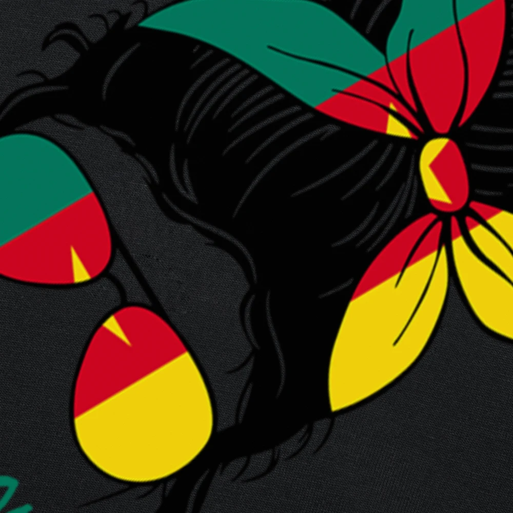 Kamerun Kamerunisches Mädchen Frau Flagge T-Shirts Herrenbekleidung Sommer Grafik Baumwolle Streetwear Kurzarm Geburtstagsgeschenke T-Shirt – Detail 5