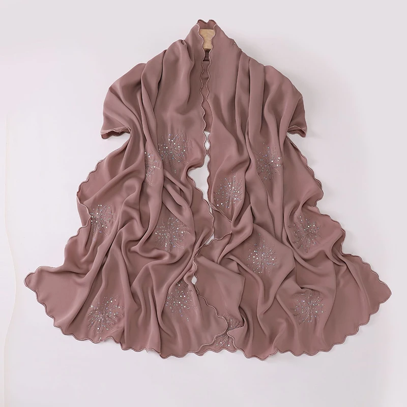 Châles musulmans scintillants en strass pour femmes, écharpe de printemps pour Ramadan, Hijab, bandeau Long et doux, Abaya