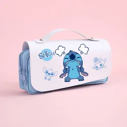 Disney-bolsa de lápices de Anime Stitch para niños, estuche de lápices lindo de dibujos animados, suministros escolares, papelería para estudiantes, regalo de cumpleaños