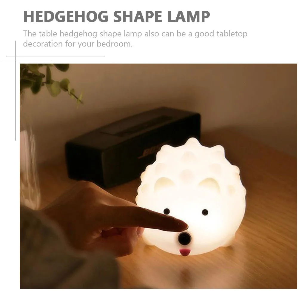 실리콘 작은 고슴도치 야간등 조절 가능한 충전식 침대 옆 독서등 창의적인 데스크탑 램프 홈 데코