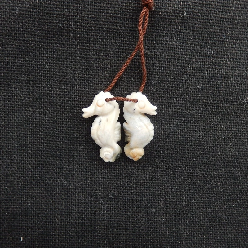 

Натуральная океанская яшма, серьги ручной работы с морским коньком, бусины 19x10x6 мм, 1,9 г - модные ювелирные аксессуары для подвесок и сережек