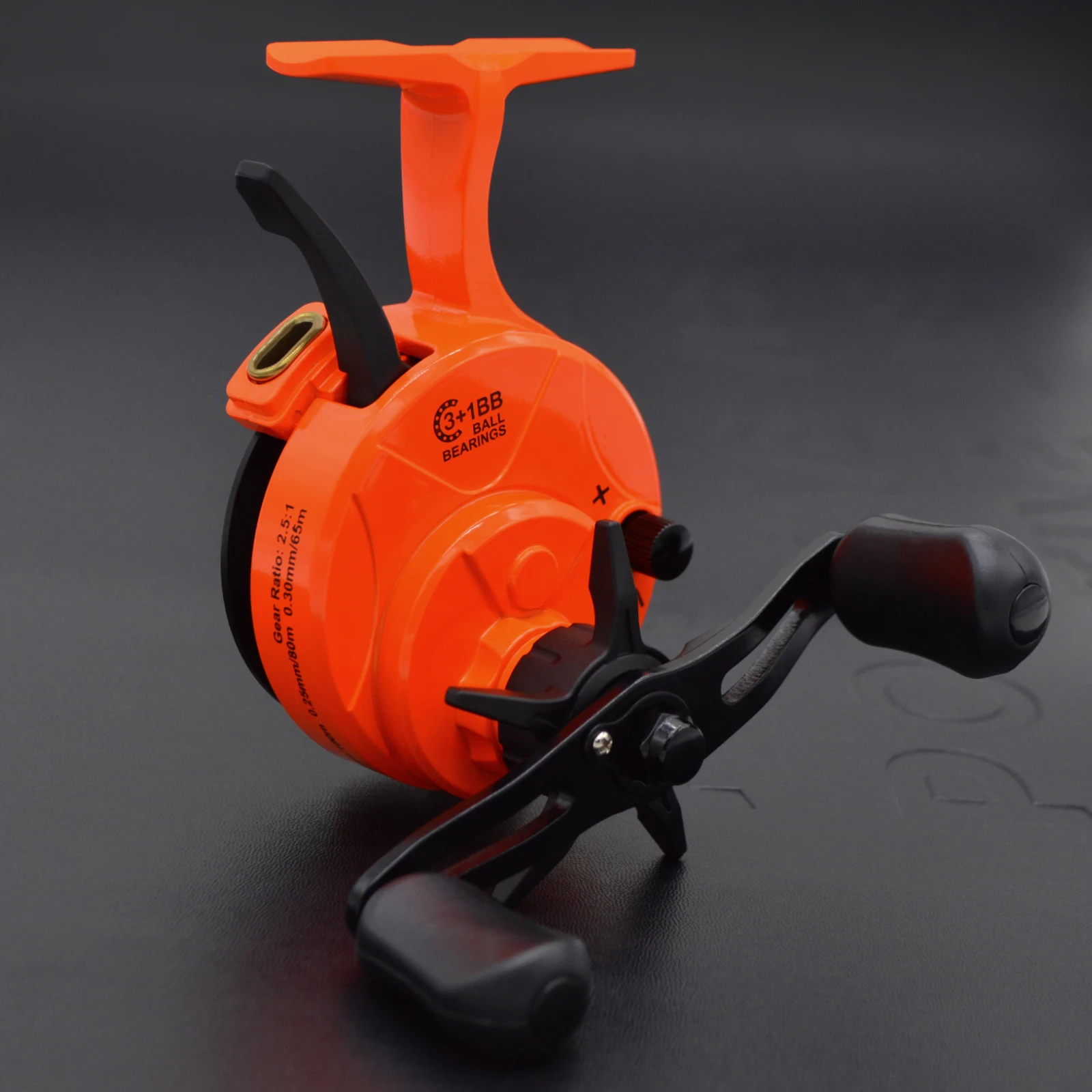 

CAMEKOON FW500-II Hardwater Ice Reel Right or Left Hand Graphite Spool 3+1 Bearings 2.5:1 Inline Ice Fishing Coil with Trigger