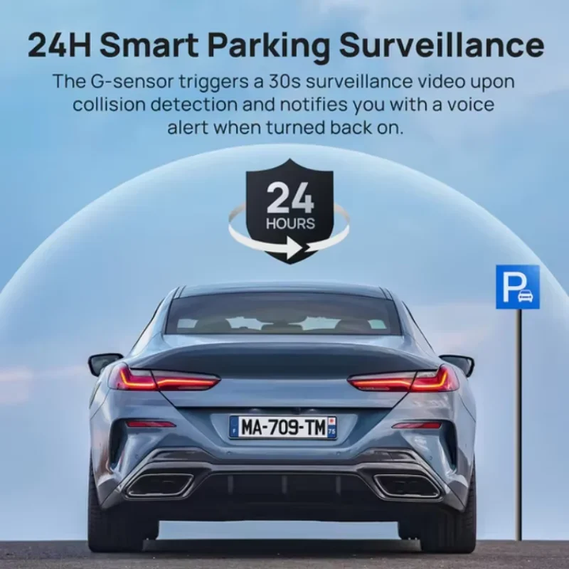 70mai S500 1944P 3K HDR Dash Cam Set, Professional Dual-Channel Car  with 9-Inch Touch Screen G-Sensor APP Control Dashcam