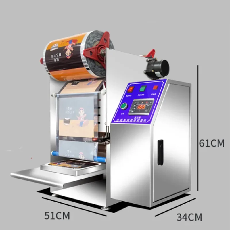 Machine commerciale de scellage de boîte de restauration rapide, bac à légumes dynamique, résines d'écrevisses, cargaison à emporter, bol rond, aliments cuits