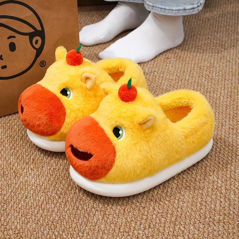 

New kawaii cute Capybara slippers women's adorable home shoes heel wrapped slippers woman winter slip on shoe to keep feet warm