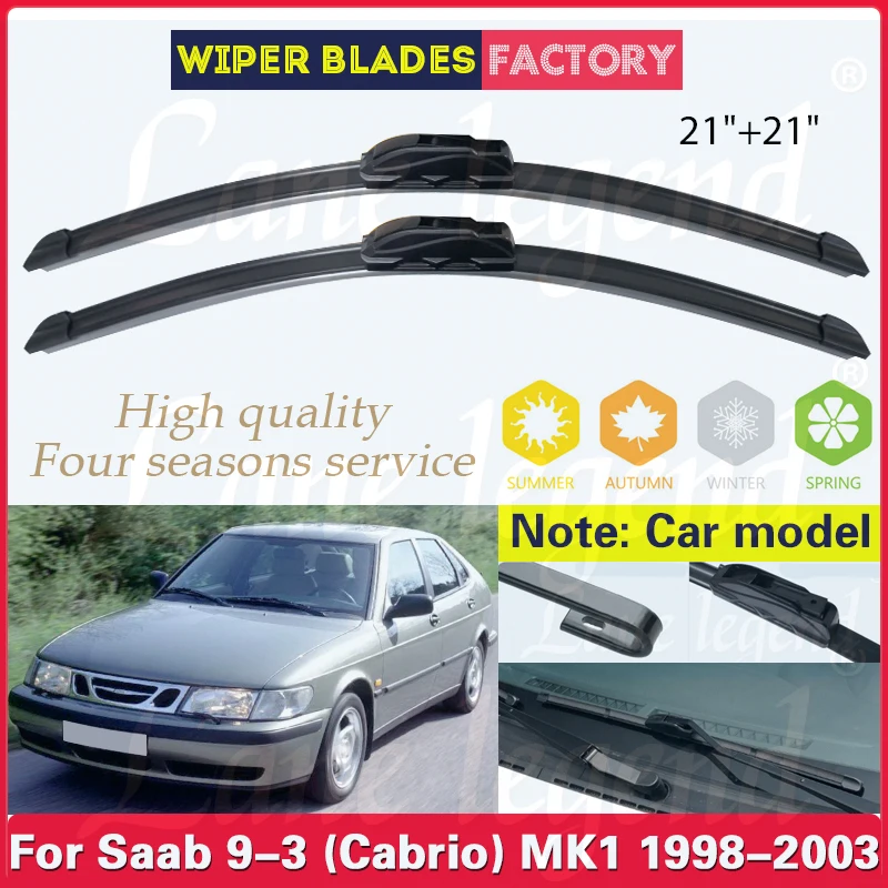 

Car Wiper Blades For SAAB 9-3 (Cabrio) MK1 1998 1999 2000 2001 2002 2003 Windshield Windscreen Front Window Car Accessories