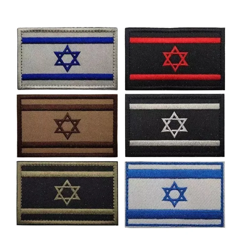 Israel Embroidered Patches Israel Flag Emblem Tactical Accessory Badge Hook&Loop Military Patches for Backpack Caps Clothes