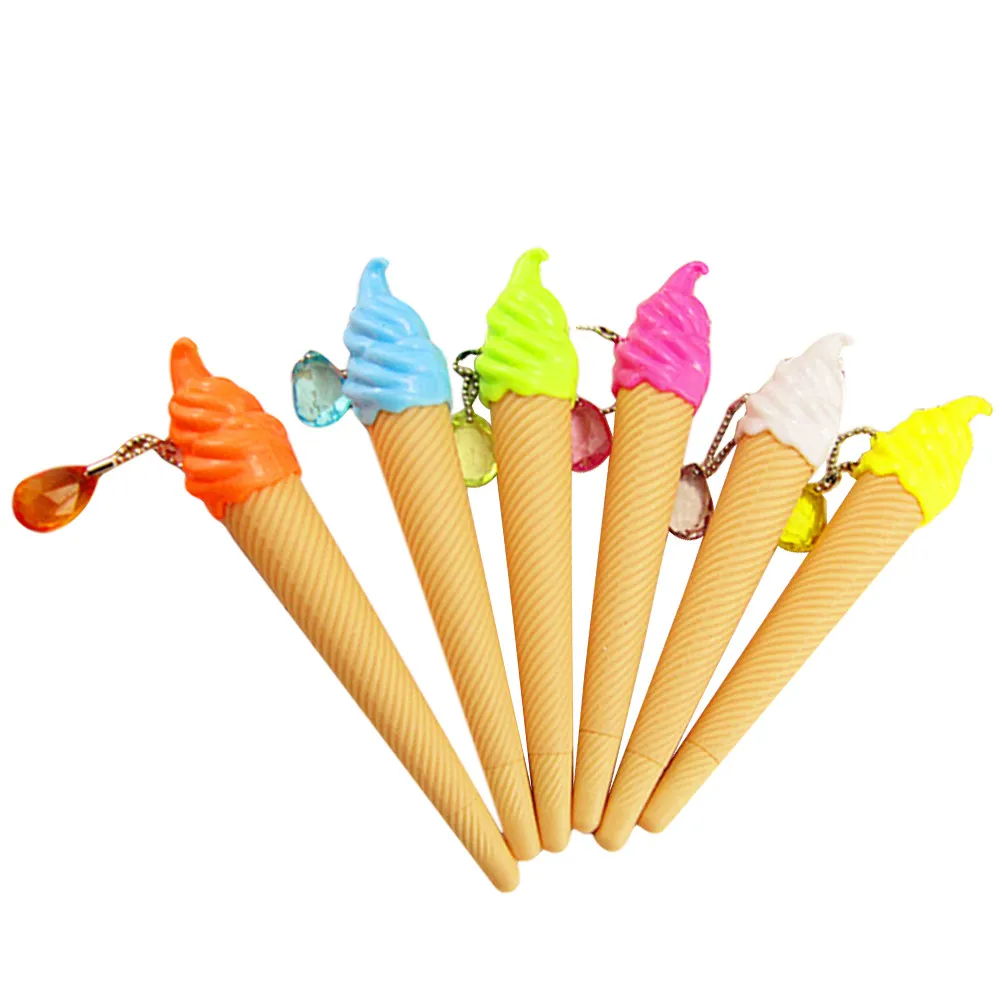 

12Pcs Creative Ice Cream Shape Gel Pens Fine Point Black Ink Stationery Students School Note Taking Drawing Supplies