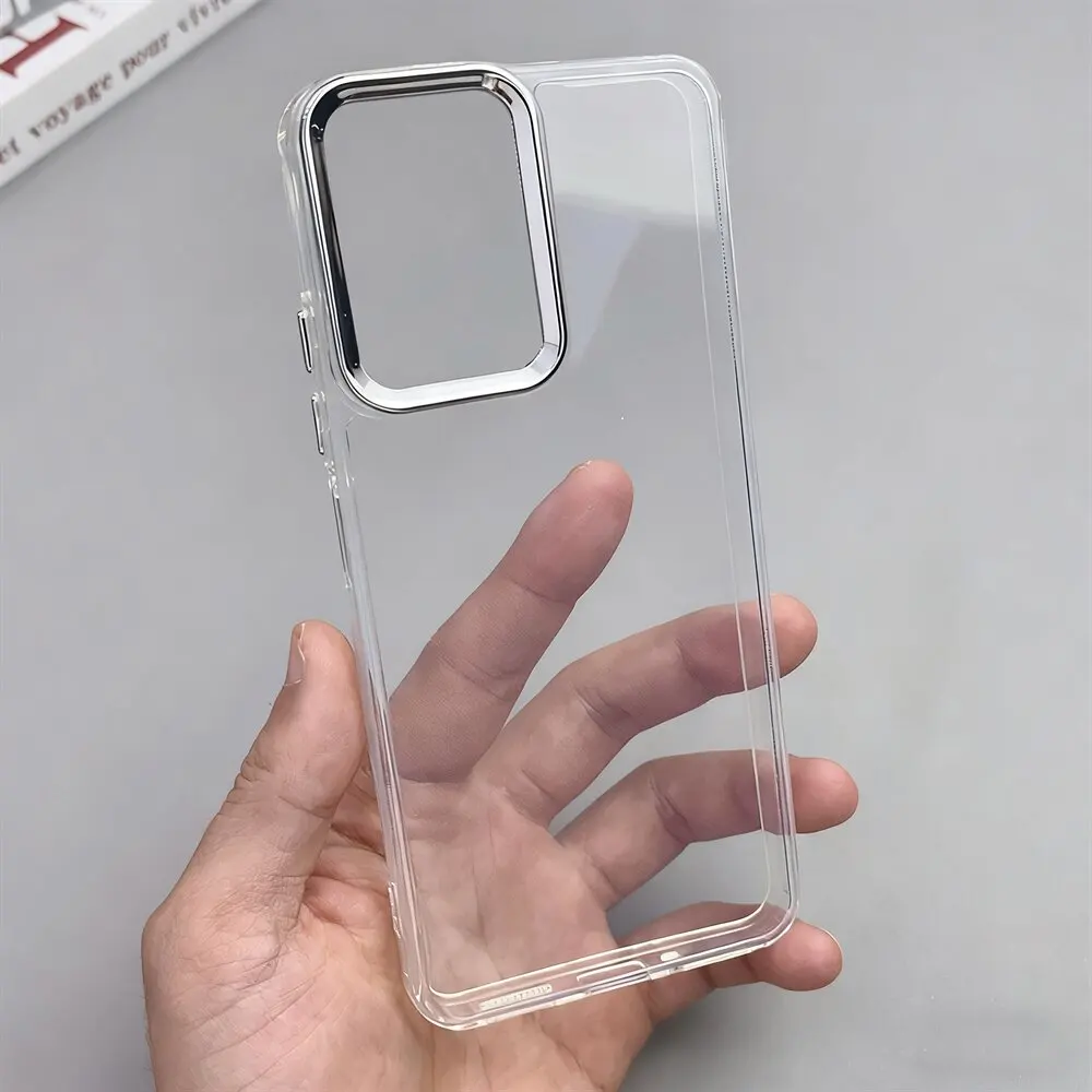 حافظة Poco F5 من الكروم بأزرار شفافة ناعمة من البولي يوريثان الحراري لهاتف Xiaomi Poco M3 M4 X3 GT M6 Pro X4 M7 F6 F7 X6 X5 غطاء هاتف شفاف #1