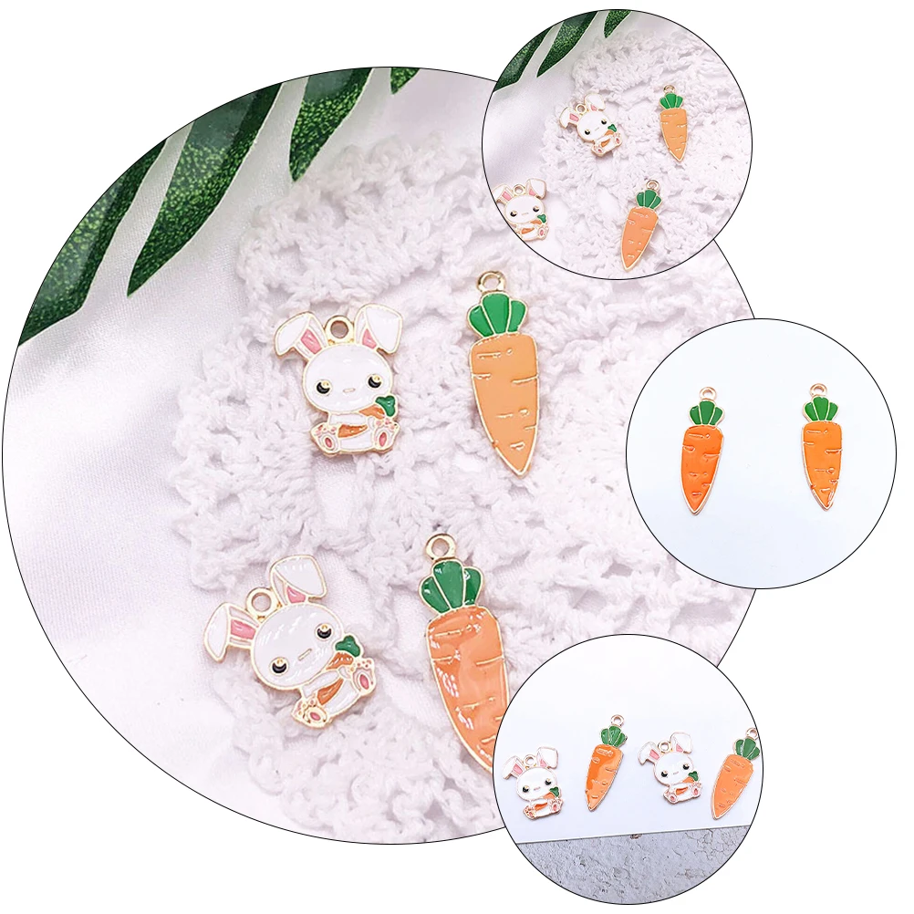 

20Pcs Carrot Shape DIY Ornaments Nice Color Fade Resistant Jewelry Making Supplies Carrot Necklace Charms Girls Jewelry Adorn