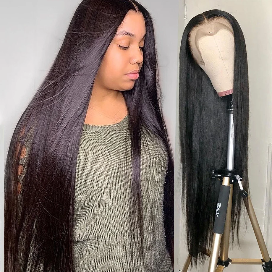 20 22 32 Inch Long Bone Straight Wig 180 Density 13x4 13x6 360 Transparent HD Lace Frontal Wigs Pre Bleached Knots Pre Plucked Brazilian Remy Human Hair For Women