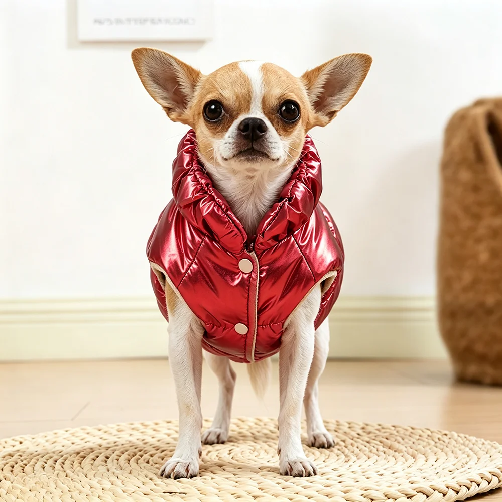 Herbst-Winter-Kleidung für kleine Hunde, wasserdichte, warme Fleece-Hundeweste mit D-Ring, weich gepolsterte Bekleidung für Chihuahua und Yorkshire Terrier – Detail 16