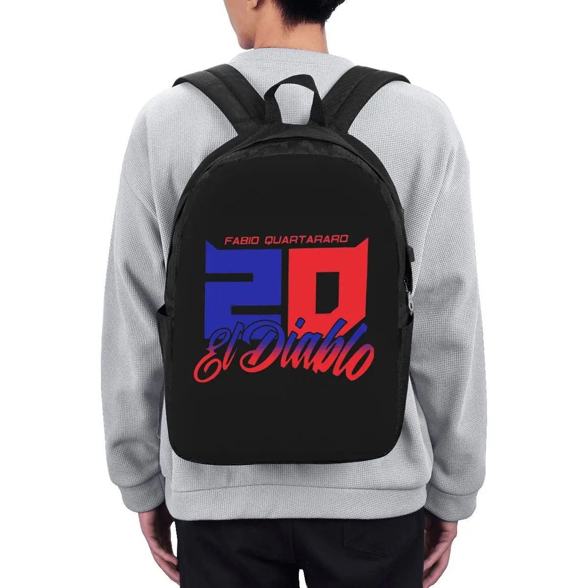 Fabio Quartararo El Diablo Number Backpack Travel Notebook Bag Computer College Student School Bag Laptop Shoulder Bags