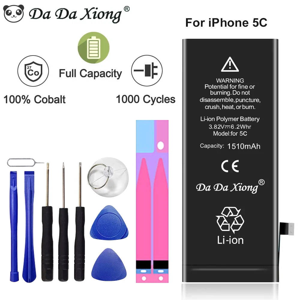 DaDaXiong   Phone Battery For iPhone 5C Real Capacity 1510mAh With Machine Tools Kit Mobile 0 Cycle