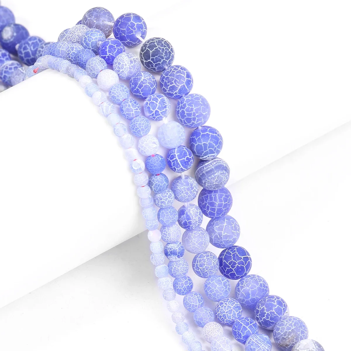 SHIJIWLS Purple Blue Weathered Agate Beads Cracked Veins Agates For Jewelry Making DIY Necklace Bracelet Earring 4/6/8/10mm 3