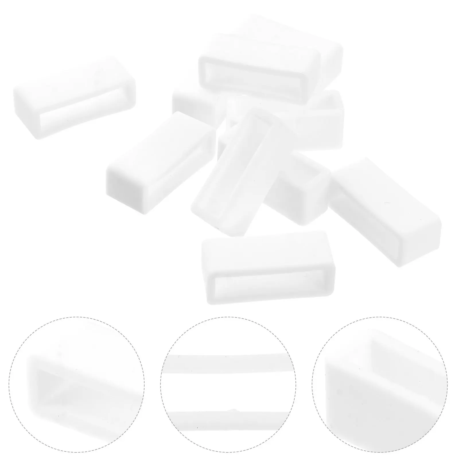 10pcs Silicone Band Loop Strap Holder Rings Accessories Watch Band Strap Loop Durable Soft Replacement Parts for Watches