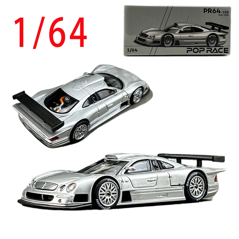 

POPRACE Diecast 1/64 Scale Mercedes-Benz CLK GTR Openable Supercar Model Alloy Benz CLK GTR Toy Car Model Static Display Piece