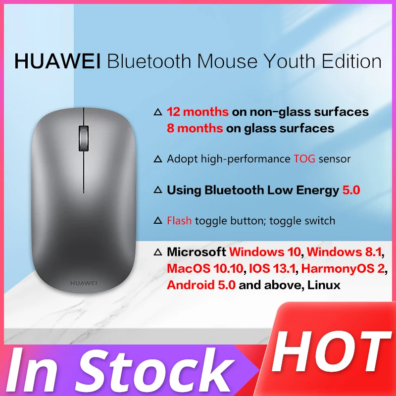 huawei sem fio bluetooth mouse edicao juventude baixa energia 50 leve para tablet portatil notebook computador ratos acessorios 01