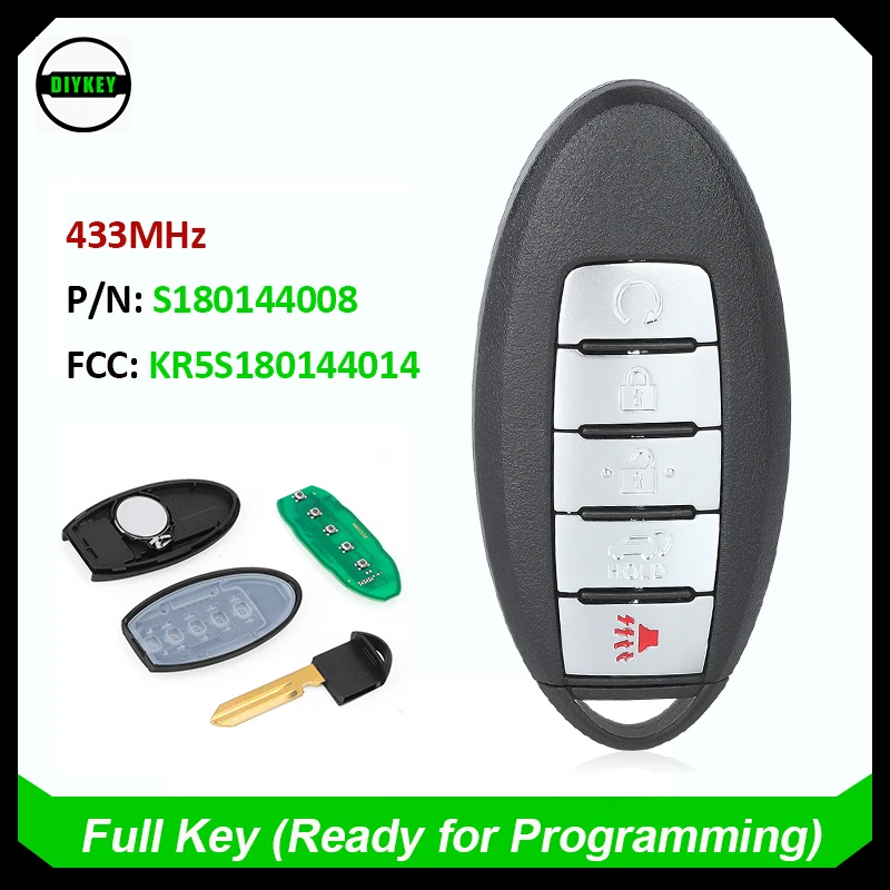 

DIYKEY S180144008 Smart Car Key for Nissan Pathfinder Murano 2013-2016 Keyless Remote Fob 433MHz - S180144008 / 285E3-9PA5A
