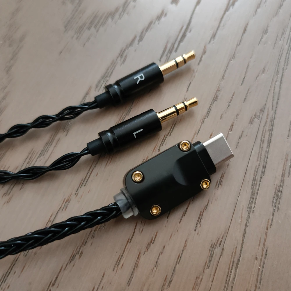 ELFINEAR DAC AMP مكبر للصوت محول دونغل كابل نوع C إلى المزدوج 3.5 AUX لعشاق الصوت