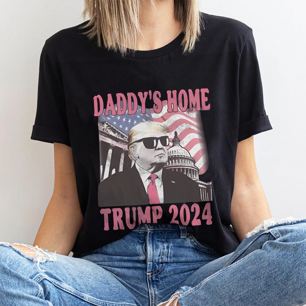 T-shirt Trump 2024 President Tshirt Donald Funny Daddy's Home Take America Back Election The Return T-Shirt Tops