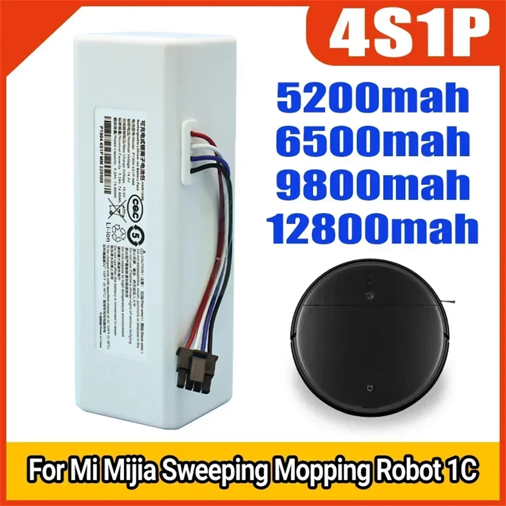 12.8Ah 14.4V Genuine Robot Battery 1C P1904-4S1P-MM for Xiaomi Mijia Mi Vacuum Cleaner Sweeper Replacement Battery G1