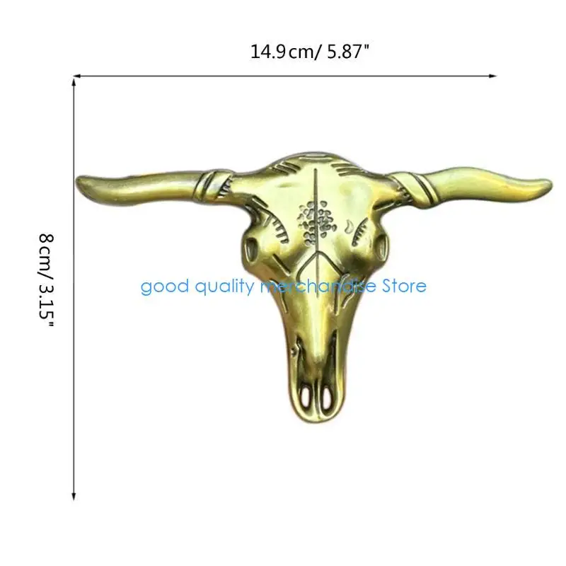 Y5JD الثور الجمجمة شكل حزام مشبك الكبار للجنسين الملابس والاكسسوارات قبعات رعاة البقر الغربية مشبك للكبار حزام خصر DIY لوازم