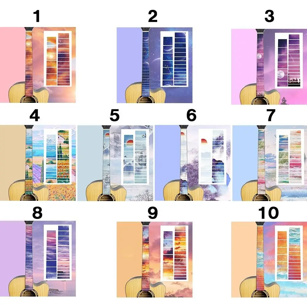 10 Styles Music Instrument Decorations Beautiful Guitarra Accessories Cross Inlay Decals Ultra Thin Stickers Fretboard Sticker