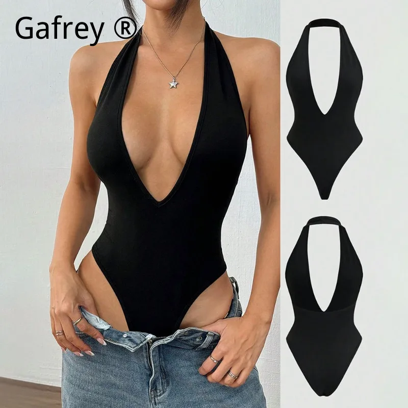 

Women's Going Out Bodysuit Sexy Halter Neck Backless Tapered Cut Out Sleeveless Summer Outfits Y2K Clubwear 2026