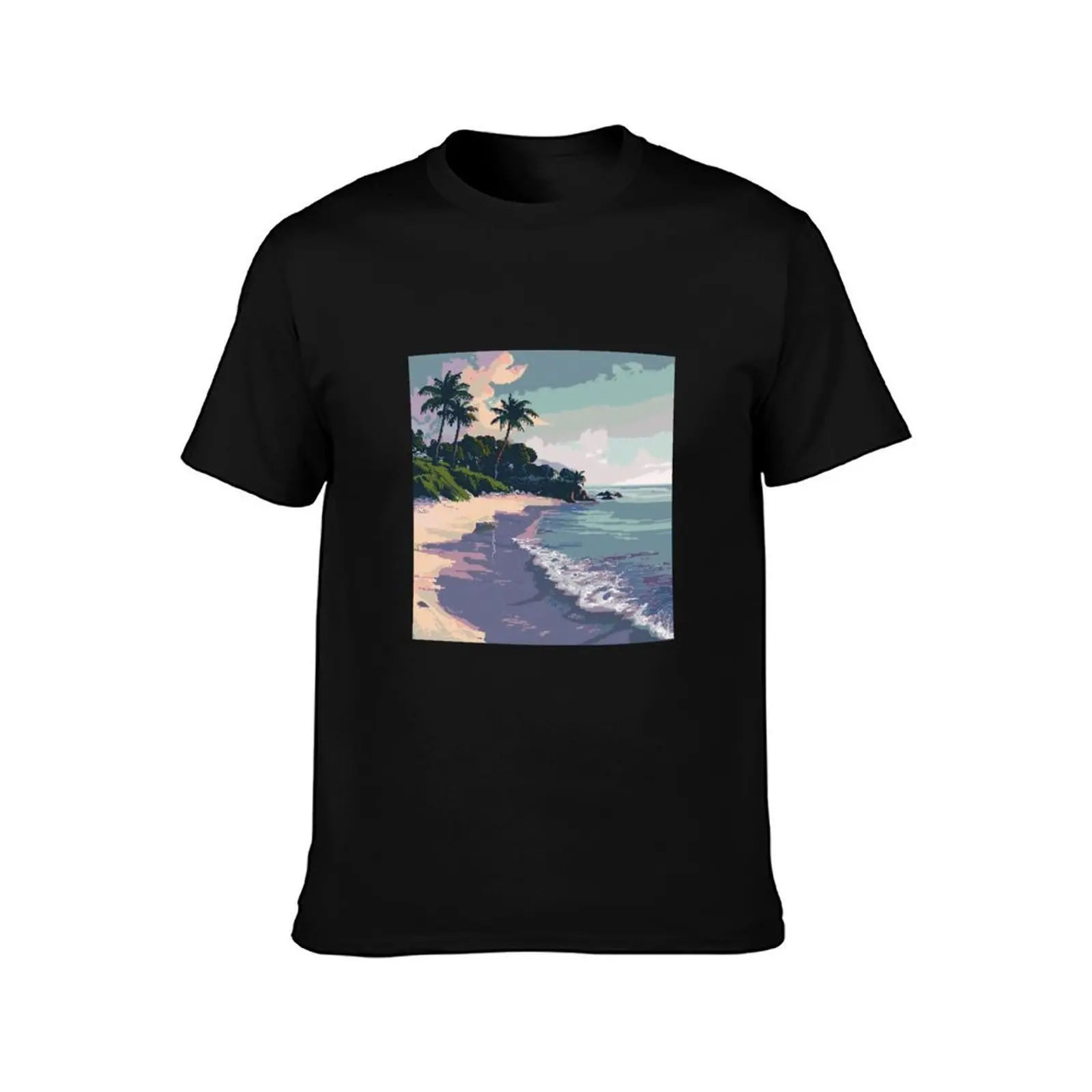 Pixel Beach V.2 T-Shirt Casual Everyday Short Sleeve T-Shirt