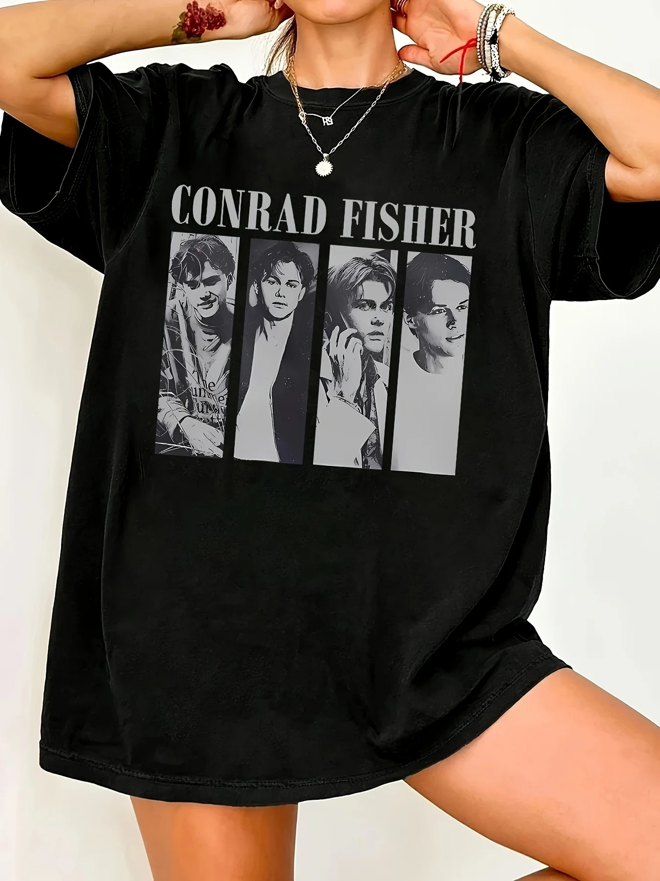 

Women's "The Summer I Became Beautiful" Conrad Fisher Pattern T-shirt, Lightweight and Breathable Crew Neck Casual Top