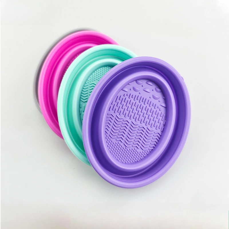 

Folding Silicone Makeup Brush Wash Bowl Brushes Powder Puff Beauty Egg Cleaning Pad Makeup Brush Cleaner Tool