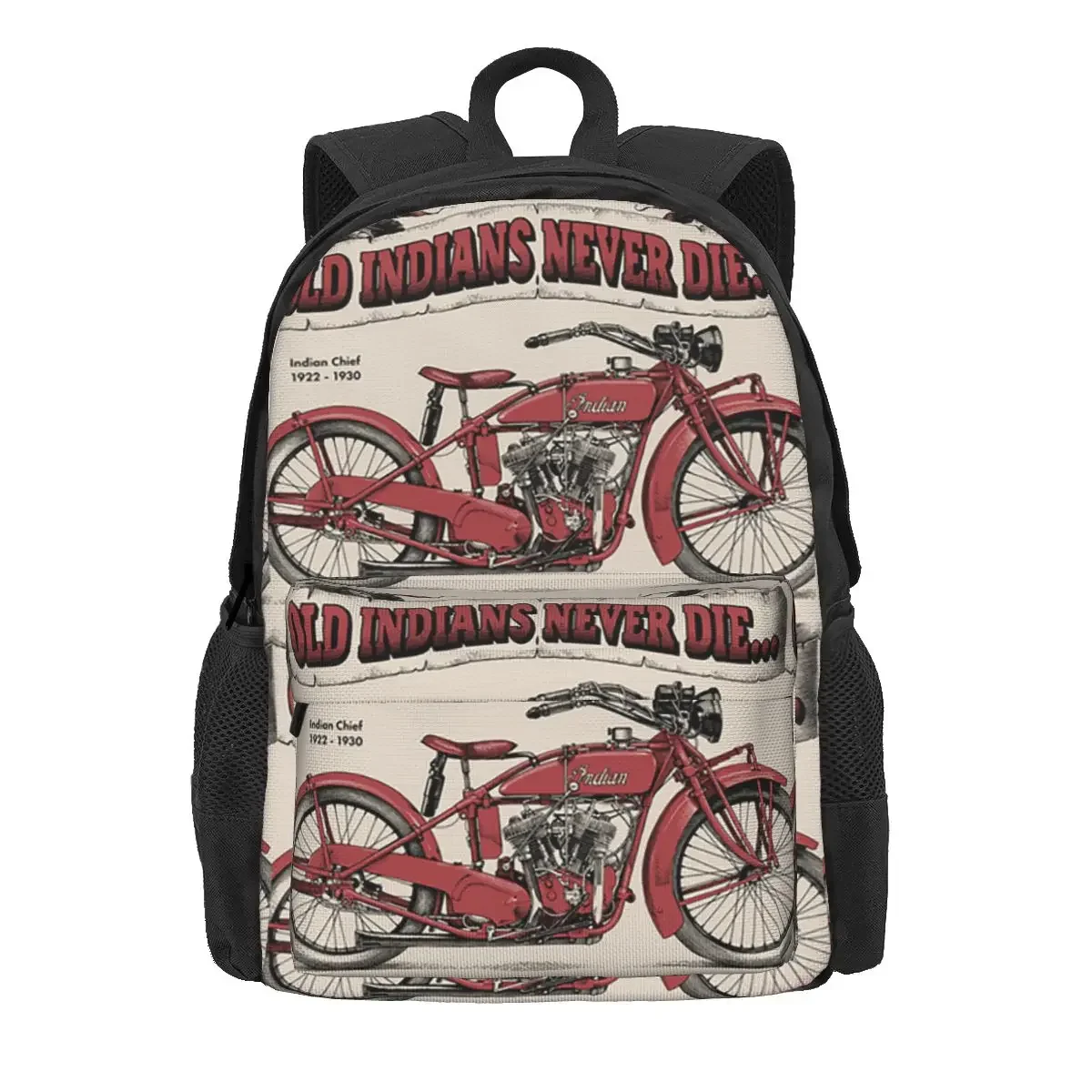 Motorcycle Motor Old Indians Never Die Backpacks Boys Girls Bookbag Children School Bags Cartoon Travel Rucksack Shoulder Bag