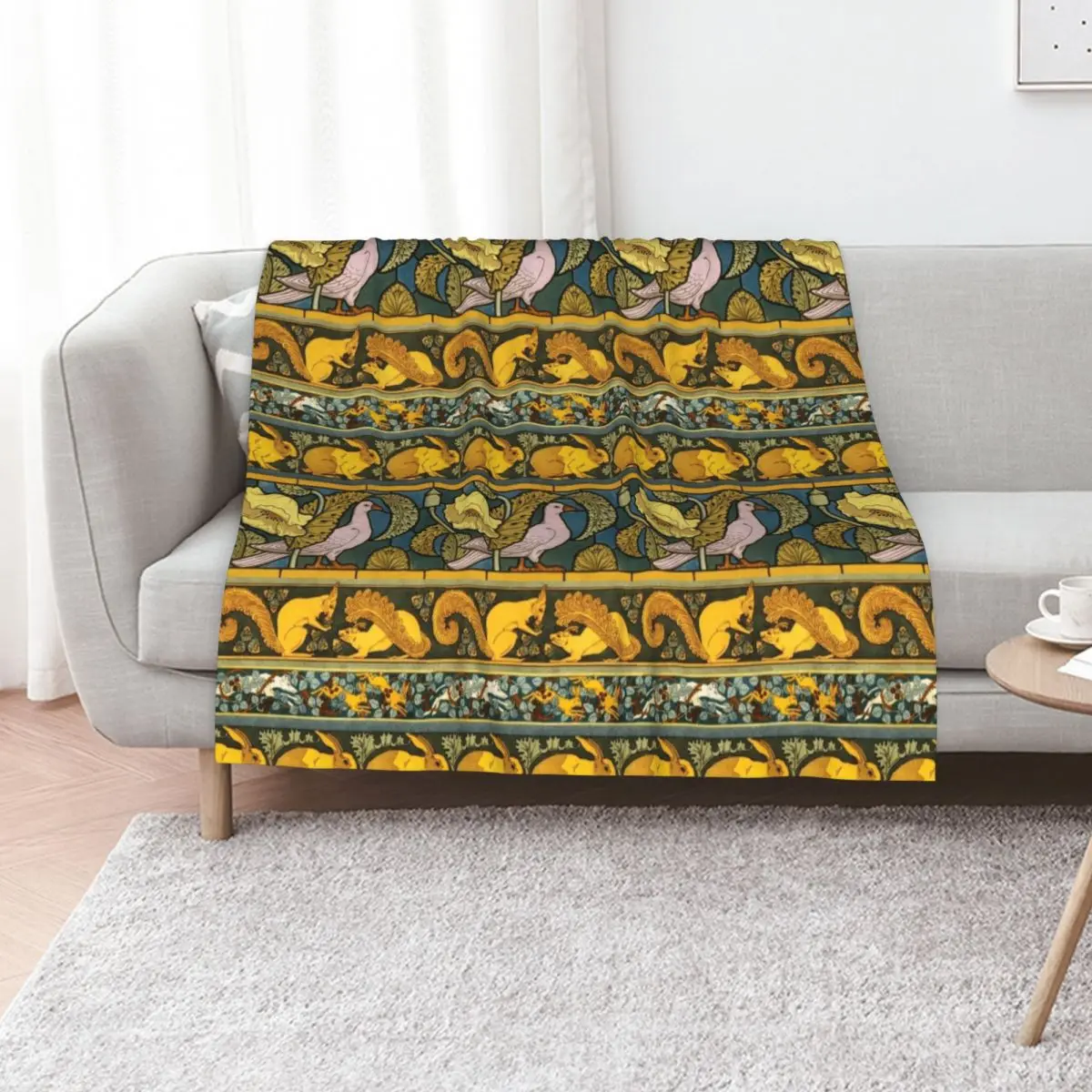 Golden Animal Stripes Pattern by Maurice Pillard Verneuil Throw Blanket cosplay anime Flannel Single Soft Blankets
