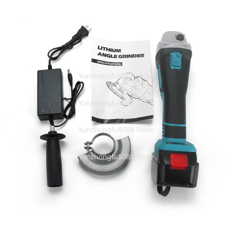 Handheld Brushless Lithium Battery Angle Grinder High Power Multi-Function Rechargeable Polishing Machine for Household Grinding