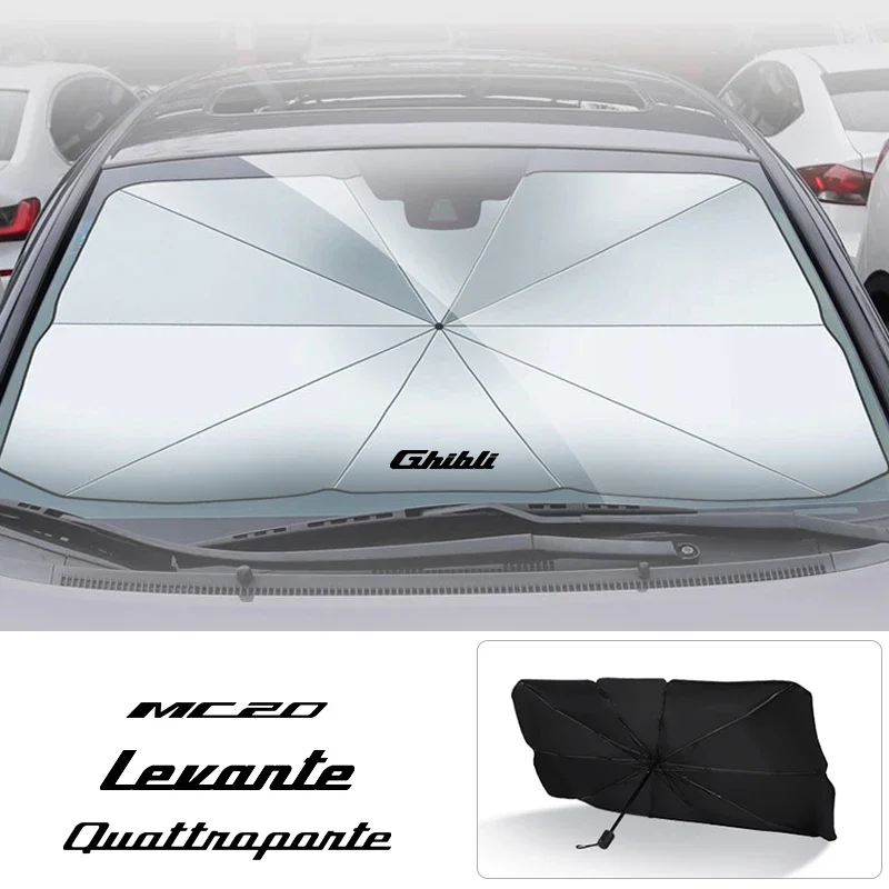 For Maserati Mc20 Ghibli Levante Quattroporte Interior Insulation Sunscreen Windshield Car Sunshade Sunshade Umbrella