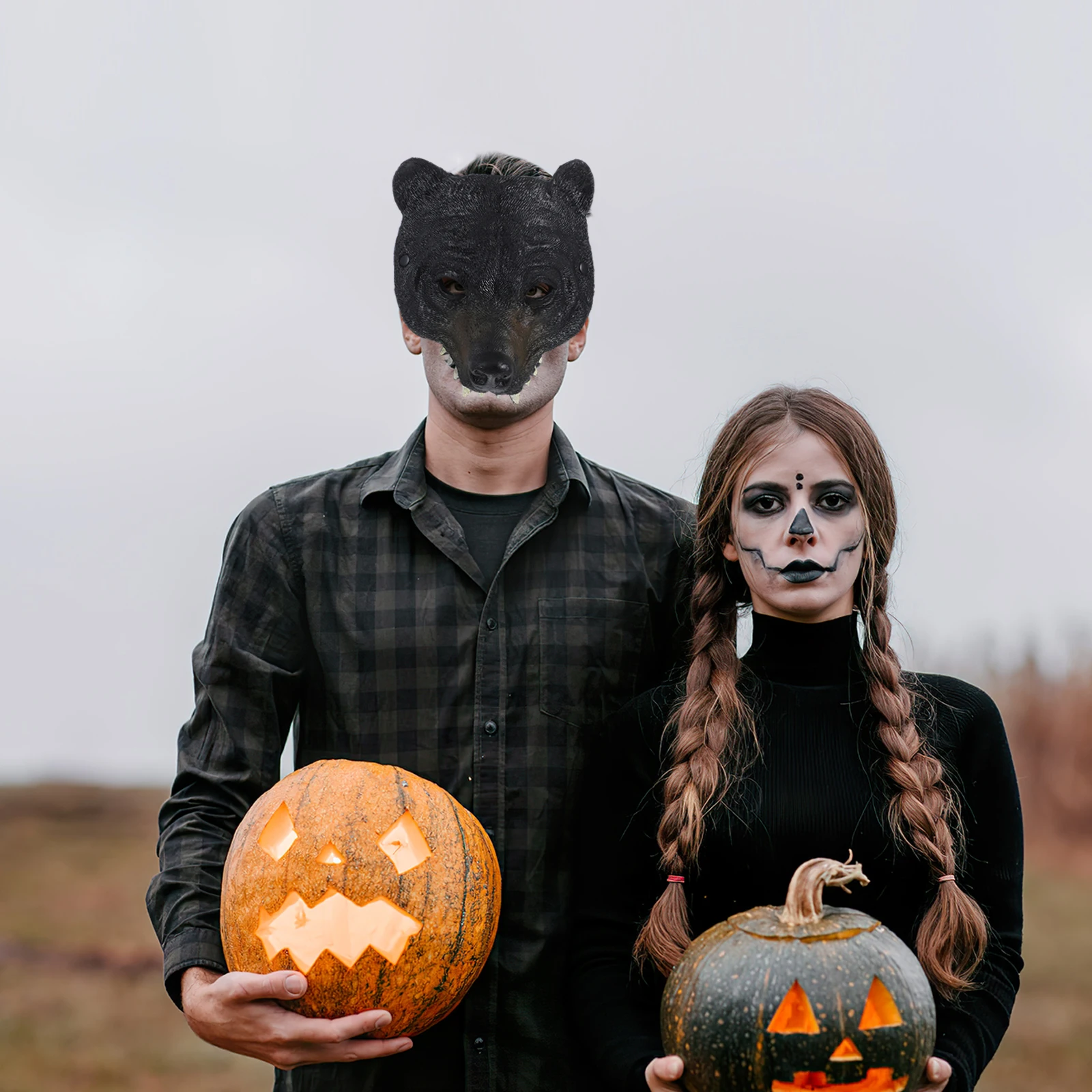 クママスク 大人用 ハロウィンコスチューム かわいい動物フェイスマスク 仮面舞踏会 毛皮のような軽量で快適な小道具