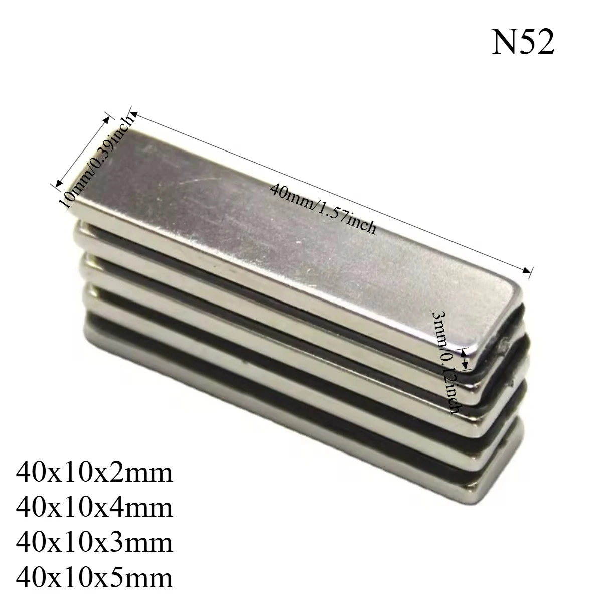 N52 40x10x2 40x10x4 40x10x3 40x10x5  Magnet Motor Neodymium Strong Heat System Home Office Diy standard Powerful Magnets Block