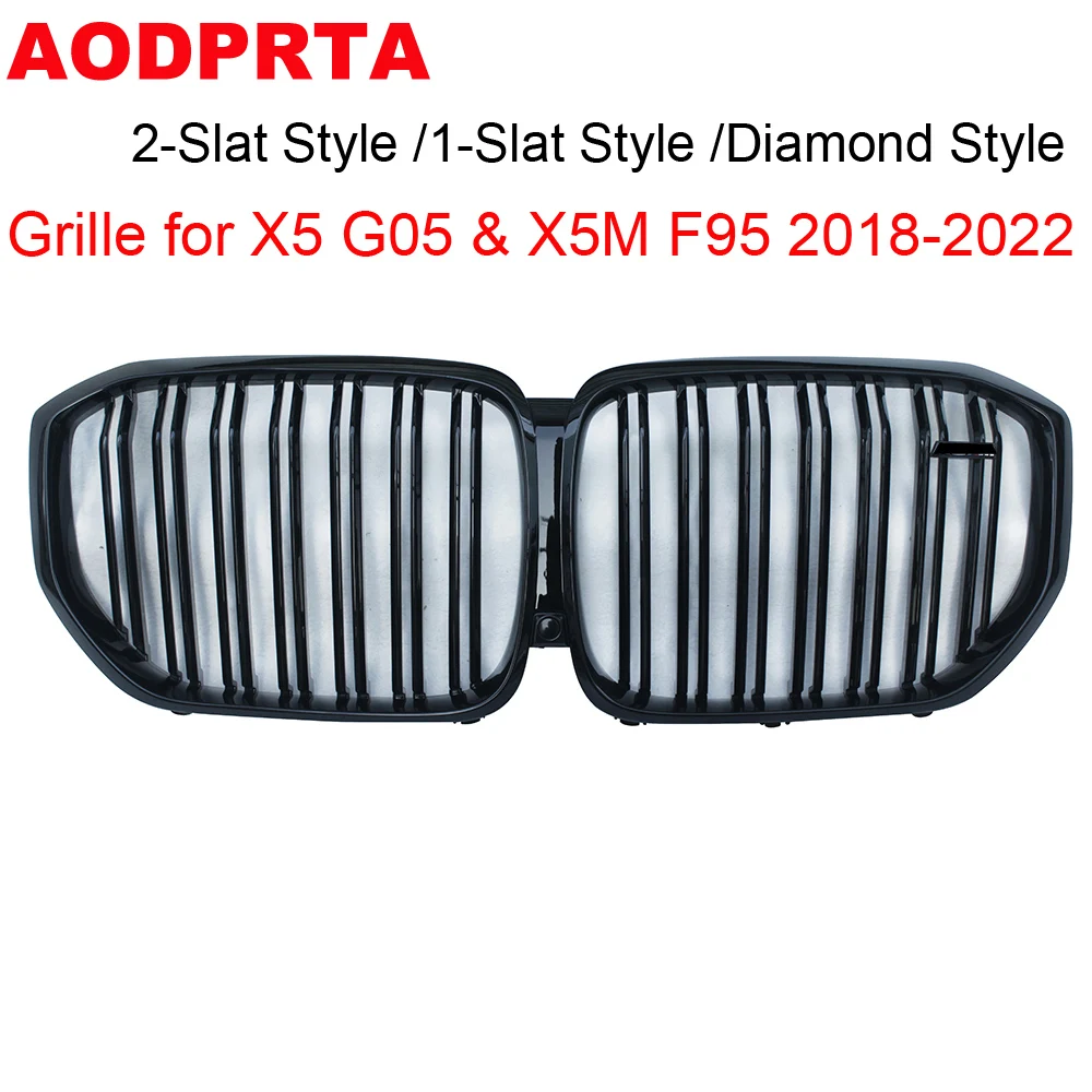 F95 Grille ABS Material Front Bumper Grille Mesh Grid Hood for BMW X5 G05 X5M F95 xDrive30i xDrive40i 2018-2022