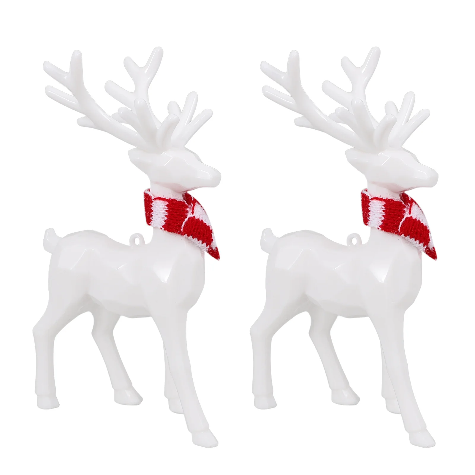 

2Pcs Acrylic Christmas Deer Hanging Decorations White Reindeer Ornaments Indoor Fireplace Winter Party Table Decor