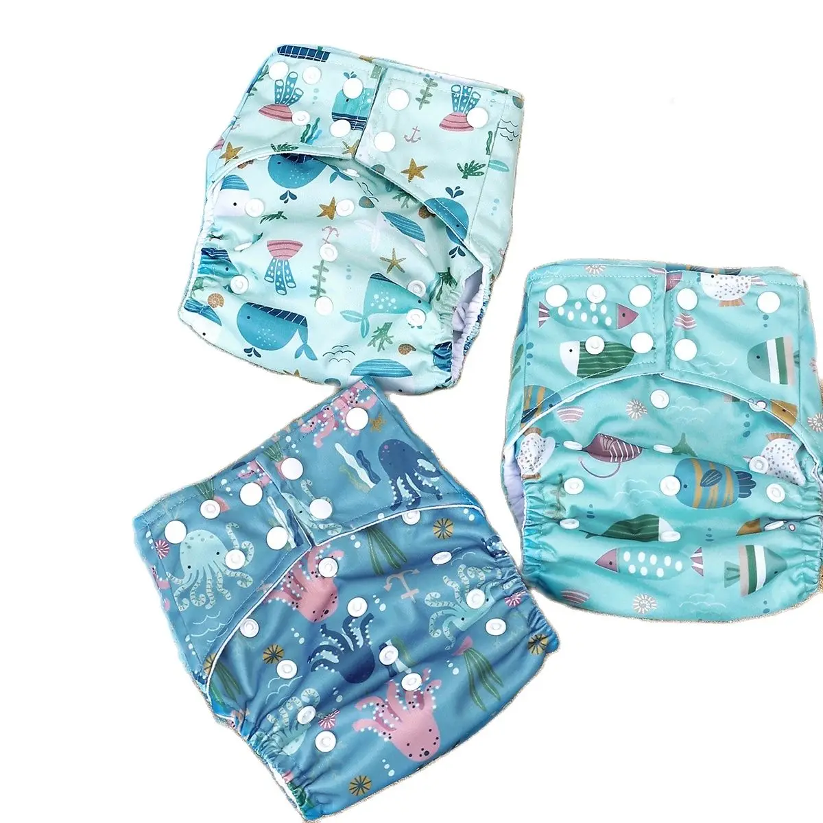 

HappyFlute 3-15 кг, комплект из 3 предметов OS Pocket PUL, тканевые детские подгузники, регулируемый многоразовый чехол для подгузников с полным принтом для младенцев