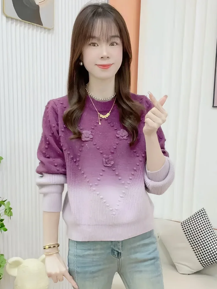 Faionable Casual Lange Sve Gestrickte Pullover frauen Lose Abnehmen Design Herbst Winter Neue Ankunft Komfortable Atmungsaktive...