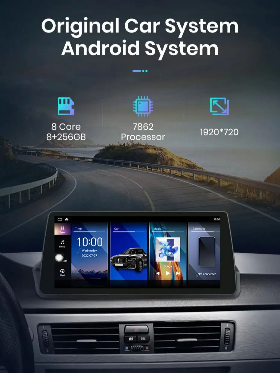 Junsun CarPlay dla radia samochodowego Apple BMW serii 3 E90 E91 E92 E93 E94 2005-2012 bezprzewodowy Android Auto IPS ekran multimedialny — 2
