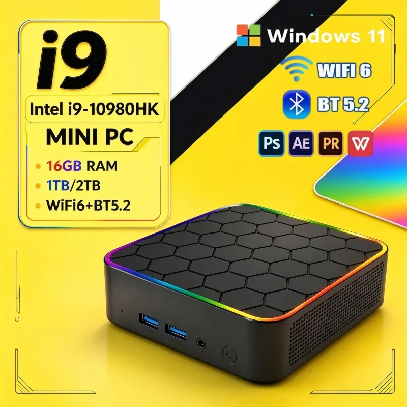 Work & Game Core I9 10980HK 2026 New Mini PC Fast Response For Home Business Light Gaming Use
