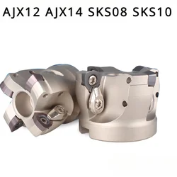 Milling Cutters Tools AJX12 50-22-3T AJX12 63-22-4T Indexable Face Milling Cutter Mill Head AJX12 AJX14 SKS10 SKS08 50