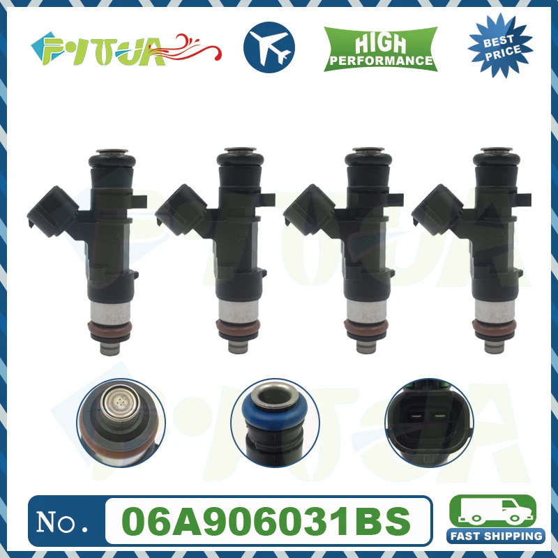 

4pcs Fuel injector 0280158026 For Volkswagen Je tta Beetle Golf 2.0L 2004-2006 Bico 06A906031BS 0 280 158 026 NEW